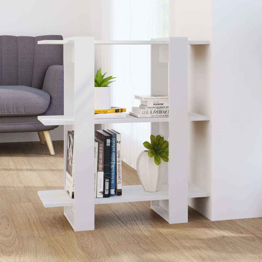 vidaXL Bibliotecă/Separator cameră, alb, 80x30x87 cm vidaXL Bibliotecă/Separator cameră, alb, 80x30x87 cm