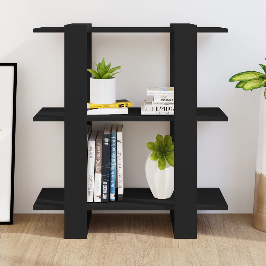 vidaXL Bibliotecă/Separator cameră, negru, 80x30x87 cm vidaXL Bibliotecă/Separator cameră, negru, 80x30x87 cm