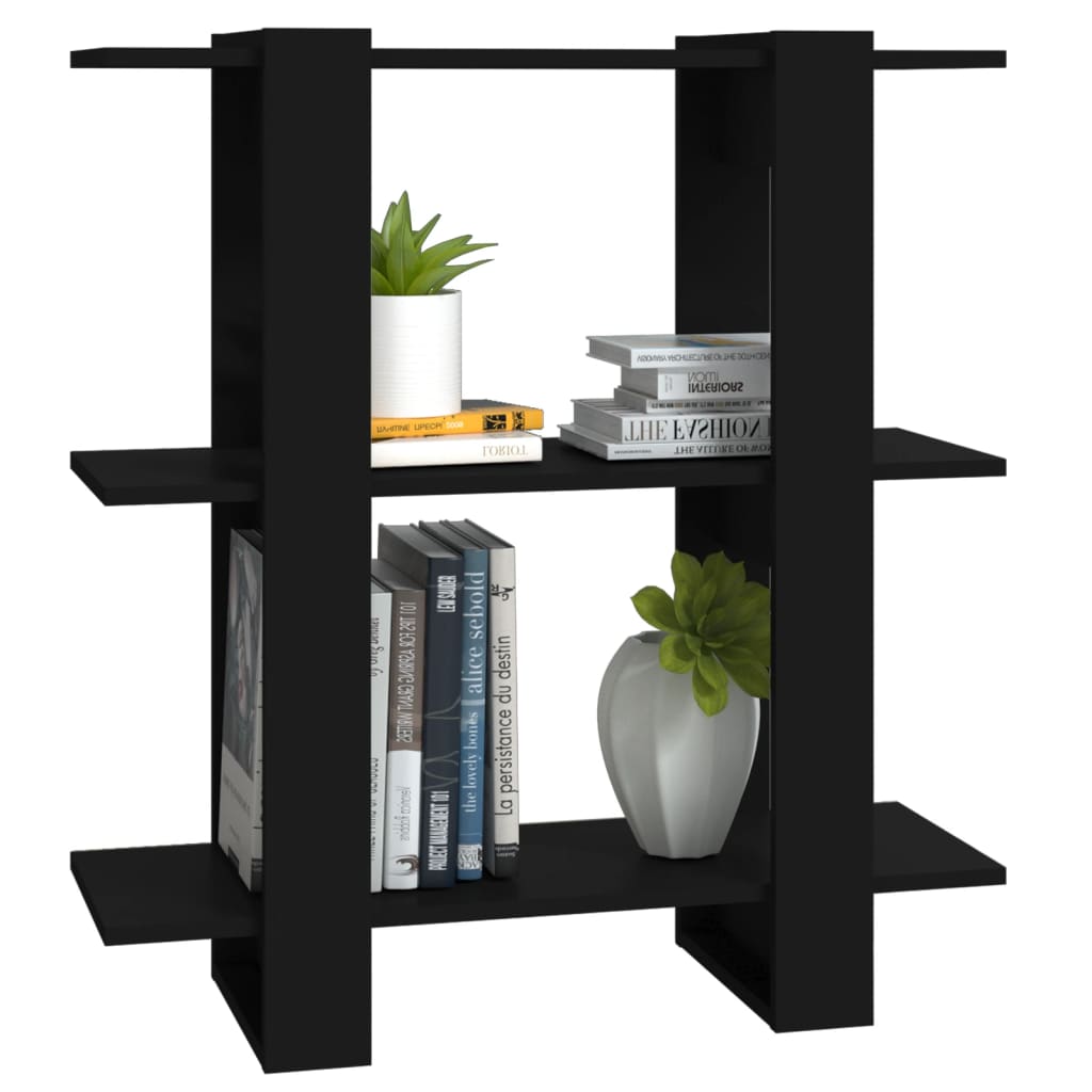 vidaXL Bibliotecă/Separator cameră, negru, 80x30x87 cm vidaXL Bibliotecă/Separator cameră, negru, 80x30x87 cm