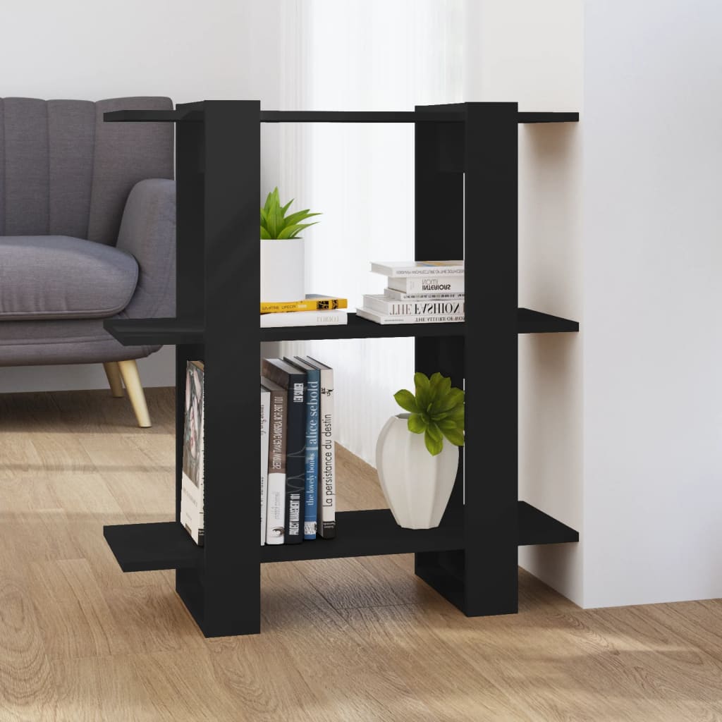 vidaXL Bibliotecă/Separator cameră, negru, 80x30x87 cm vidaXL Bibliotecă/Separator cameră, negru, 80x30x87 cm