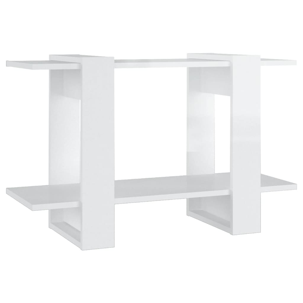 vidaXL Bibliotecă/Separator cameră, alb extralucios, 80x30x51 cm vidaXL Bibliotecă/Separator cameră, alb extralucios, 80x30x51 cm