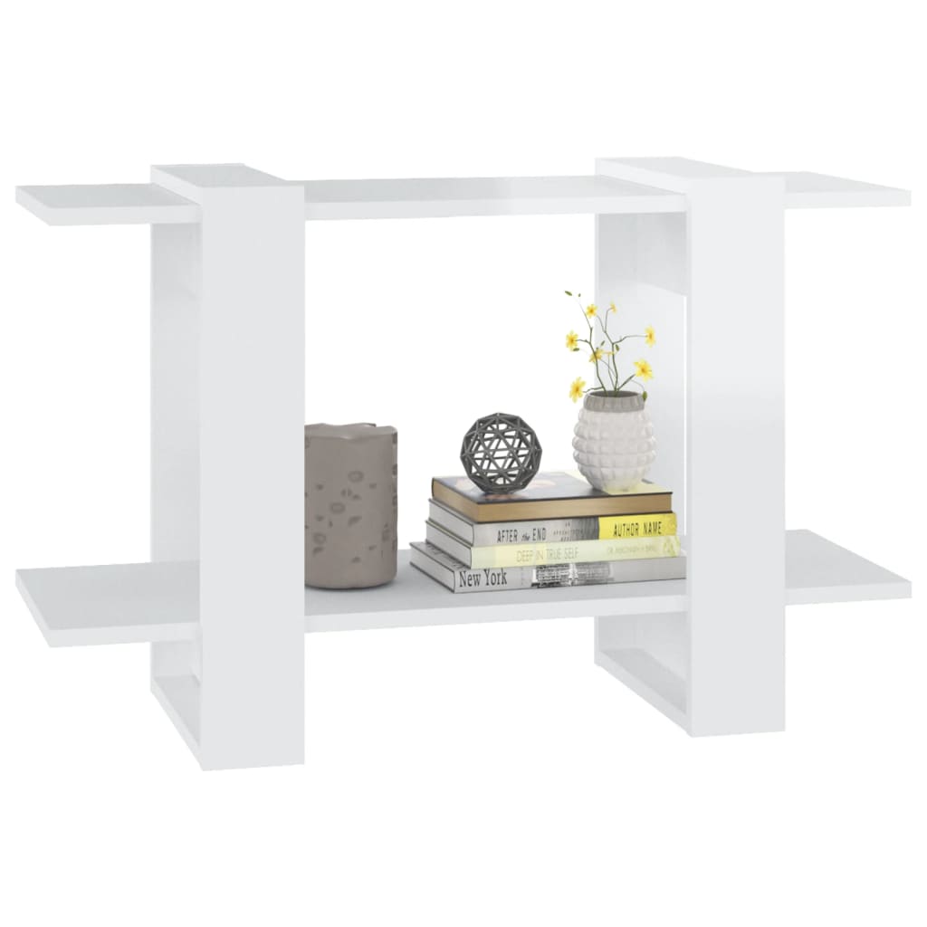 vidaXL Bibliotecă/Separator cameră, alb extralucios, 80x30x51 cm vidaXL Bibliotecă/Separator cameră, alb extralucios, 80x30x51 cm