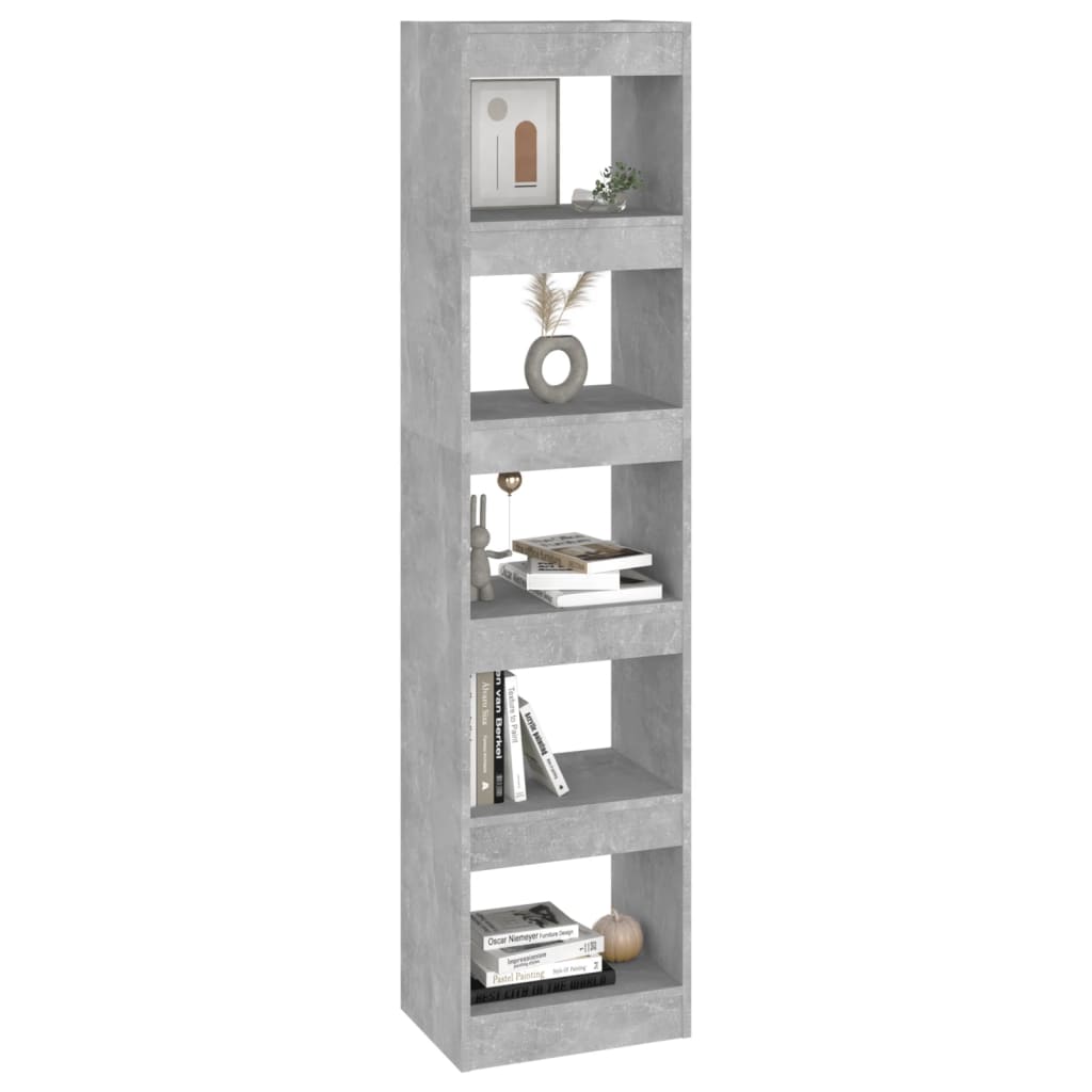 vidaXL Bibliotecă/Separator cameră, gri beton, 40x30x166 cm