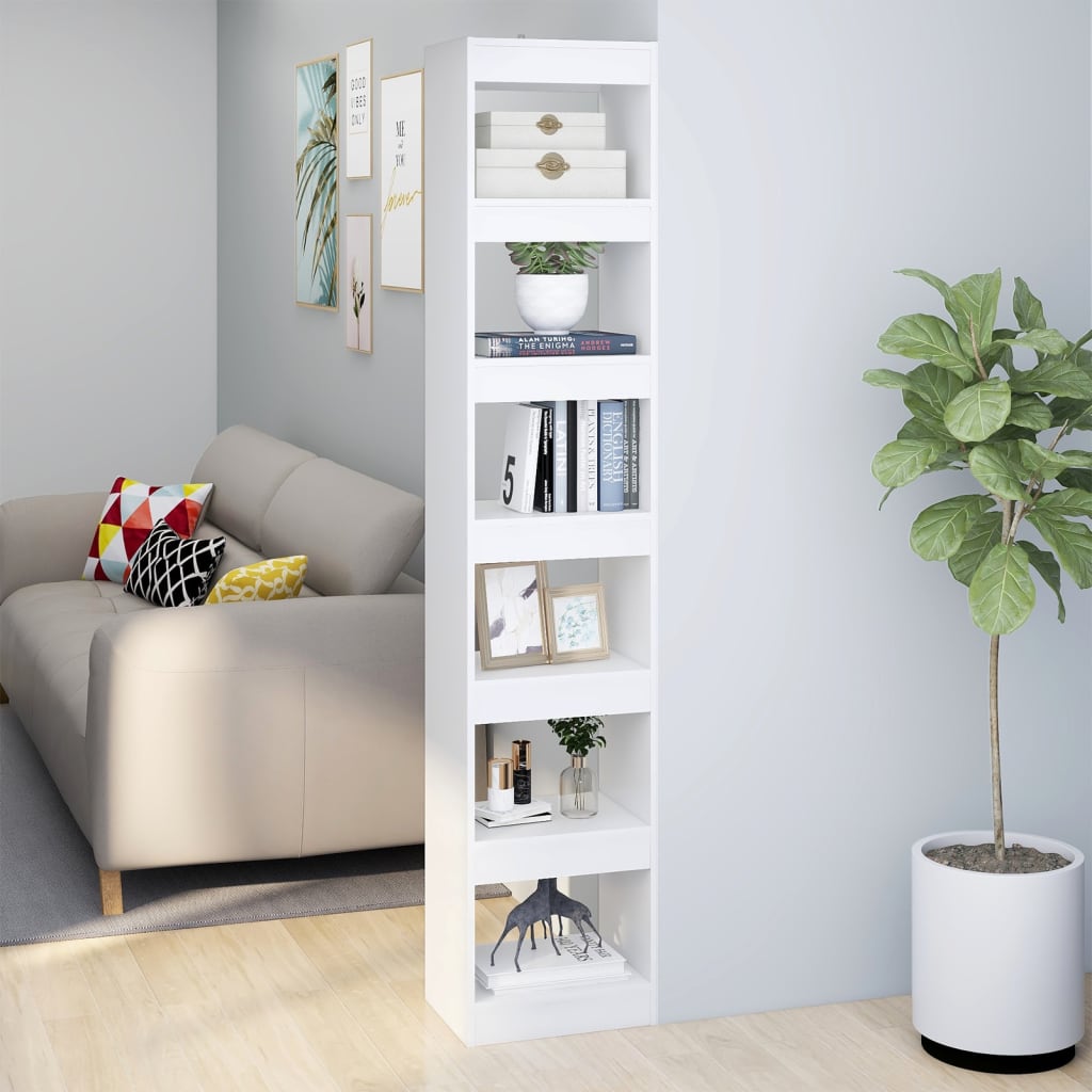 vidaXL Bibliotecă/Separator cameră, alb, 40x30x198 cm
