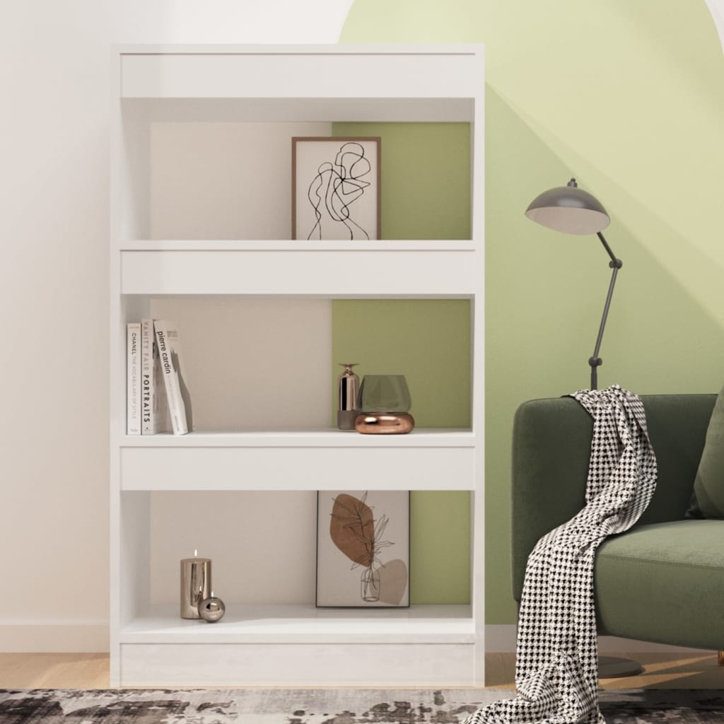 vidaXL Bibliotecă/Separator cameră, alb extralucios, 60x30x103 cm, PAL