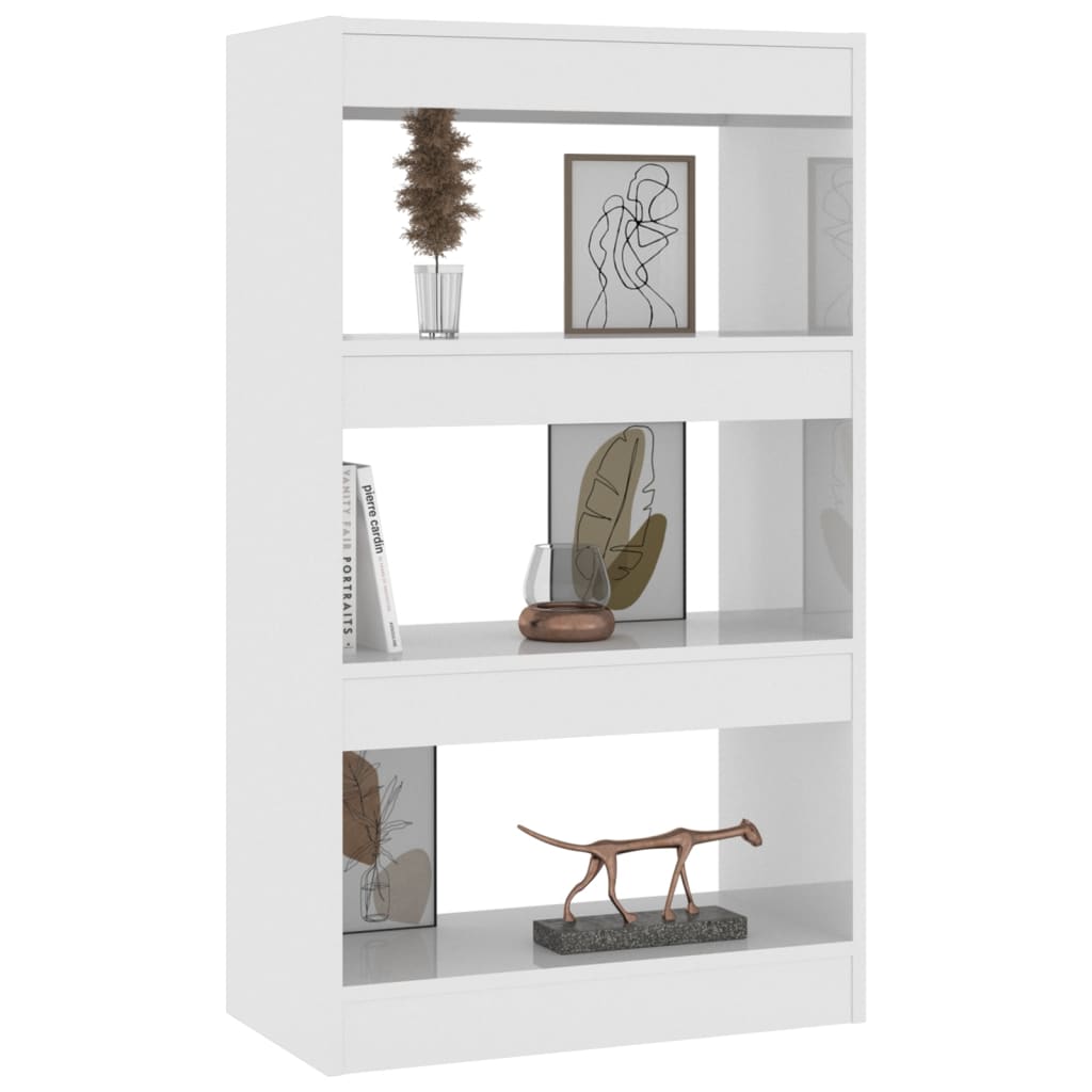 vidaXL Bibliotecă/Separator cameră, alb extralucios, 60x30x103 cm, PAL