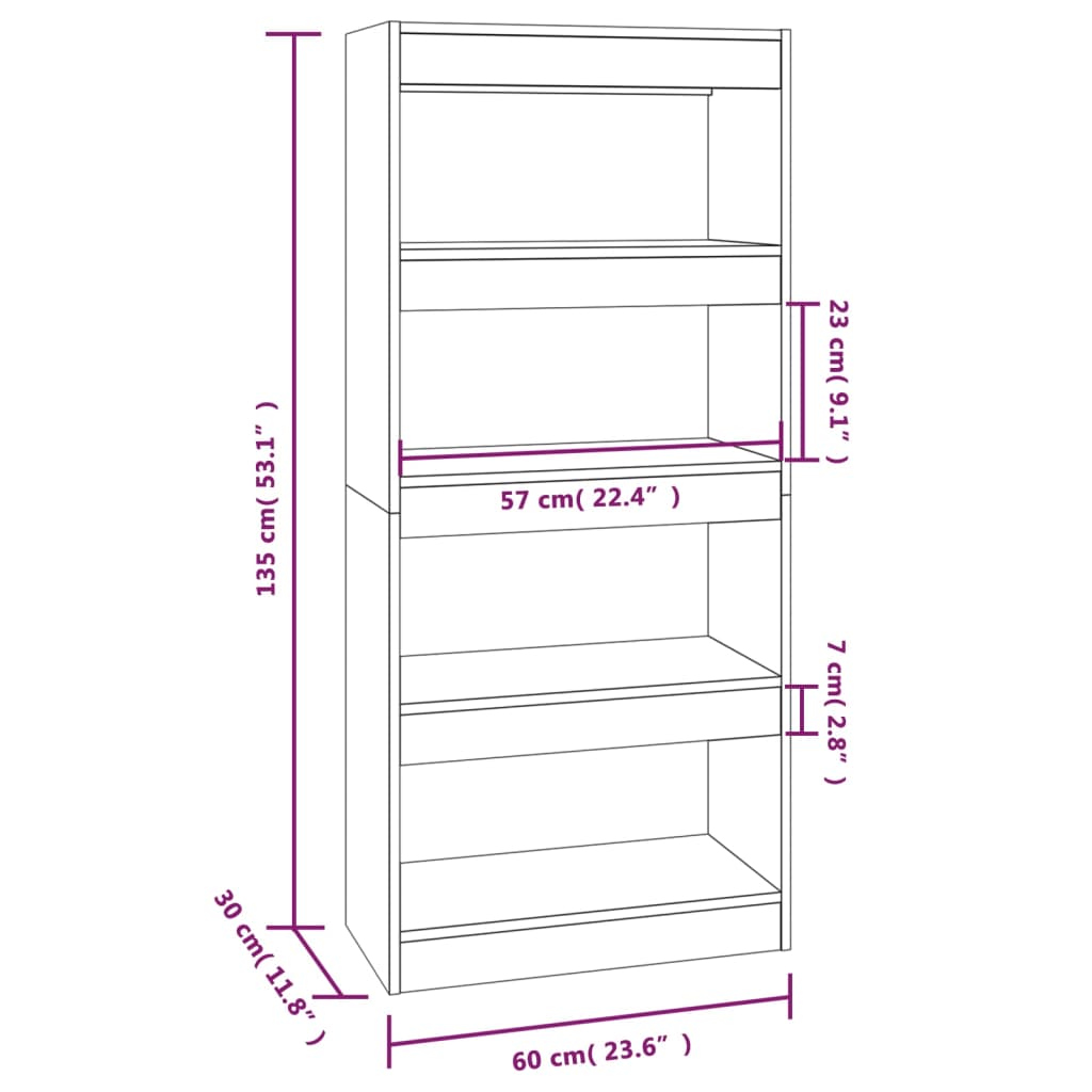 vidaXL Bibliotecă/Separator gri beton 60x30x135cm lemn prelucrat vidaXL Bibliotecă/Separator gri beton 60x30x135cm lemn prelucrat