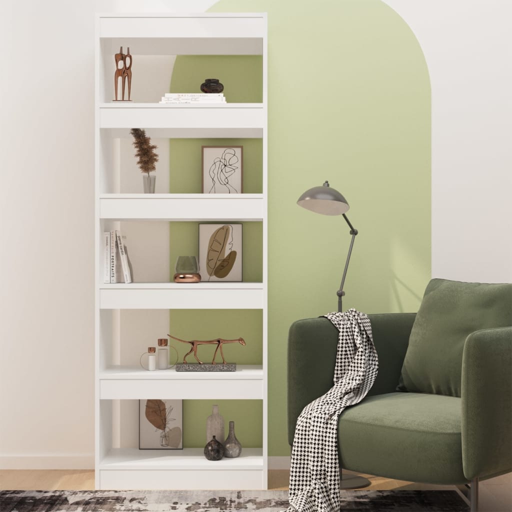 vidaXL Bibliotecă/Separator cameră, alb, 60x30x166 cm, PAL vidaXL Bibliotecă/Separator cameră, alb, 60x30x166 cm, PAL