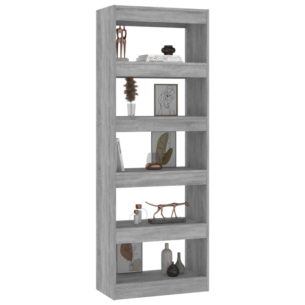 vidaXL Bibliotecă/Separator cameră, gri beton, 60x30x166 cm, PAL