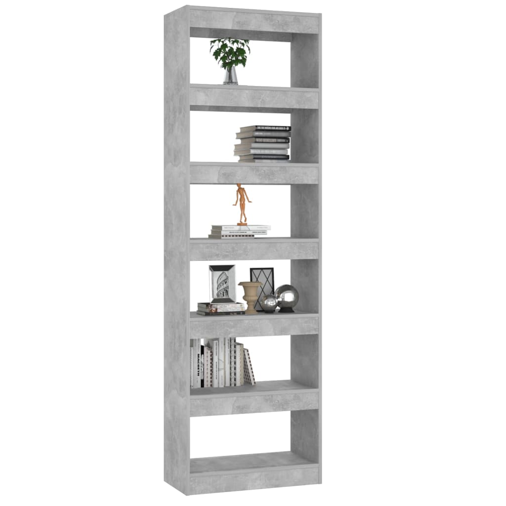 vidaXL Bibliotecă/Separator cameră, gri beton, 60x30x198 cm