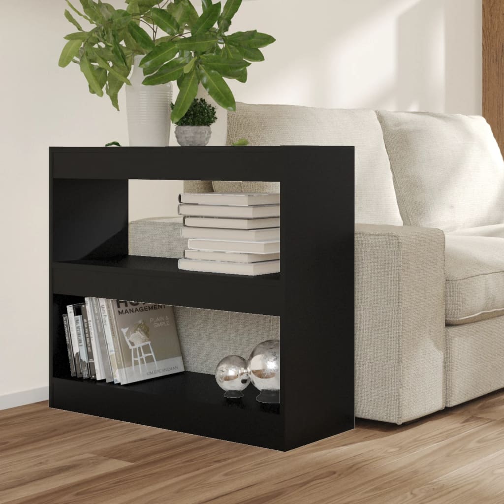 vidaXL Bibliotecă/Separator cameră, negru, 80x30x72 cm vidaXL Bibliotecă/Separator cameră, negru, 80x30x72 cm