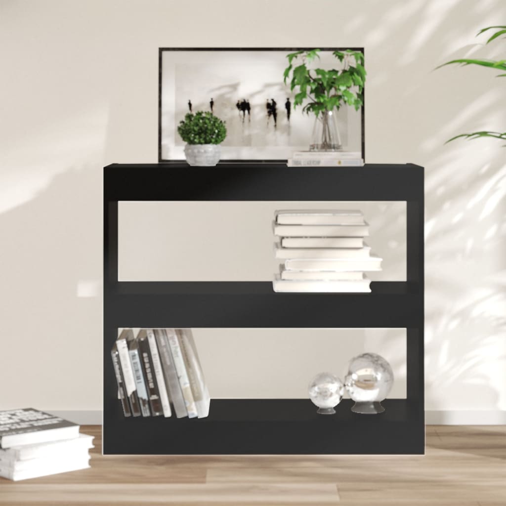 vidaXL Bibliotecă/Separator cameră, negru, 80x30x72 cm vidaXL Bibliotecă/Separator cameră, negru, 80x30x72 cm