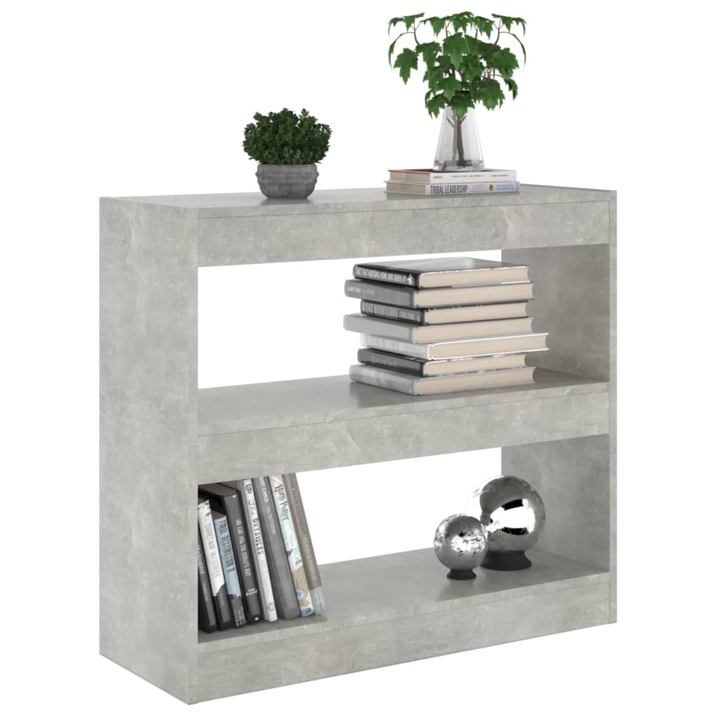 vidaXL Bibliotecă/Separator cameră, gri beton, 80x30x72 cm