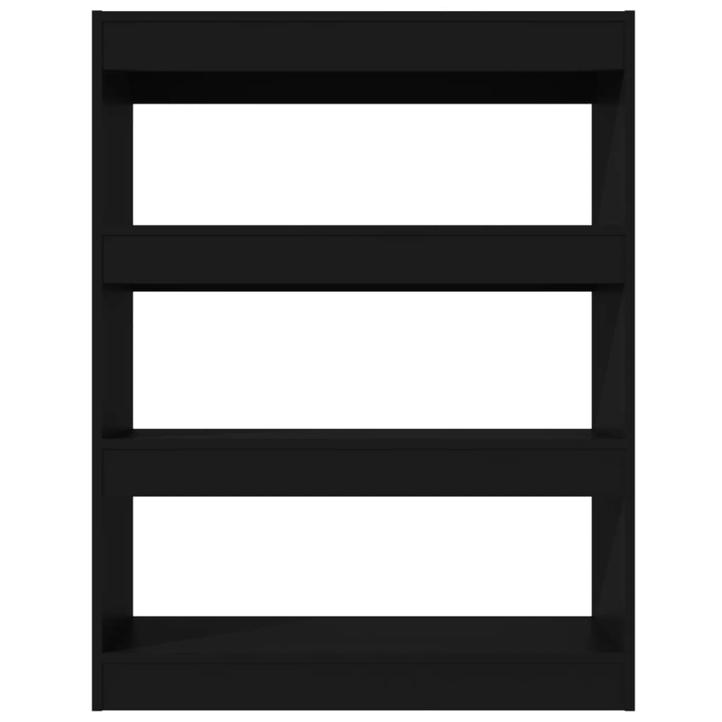 vidaXL Bibliotecă/Separator cameră, negru, 80x30x103 cm, lemn compozit vidaXL Bibliotecă/Separator cameră, negru, 80x30x103 cm, lemn compozit