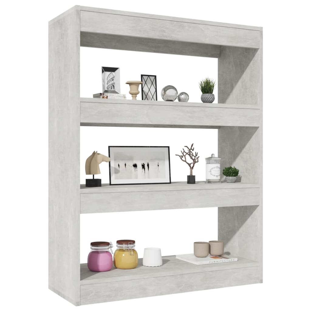 vidaXL Bibliotecă/Separator cameră gri beton 80x30x103cm lemn compozit