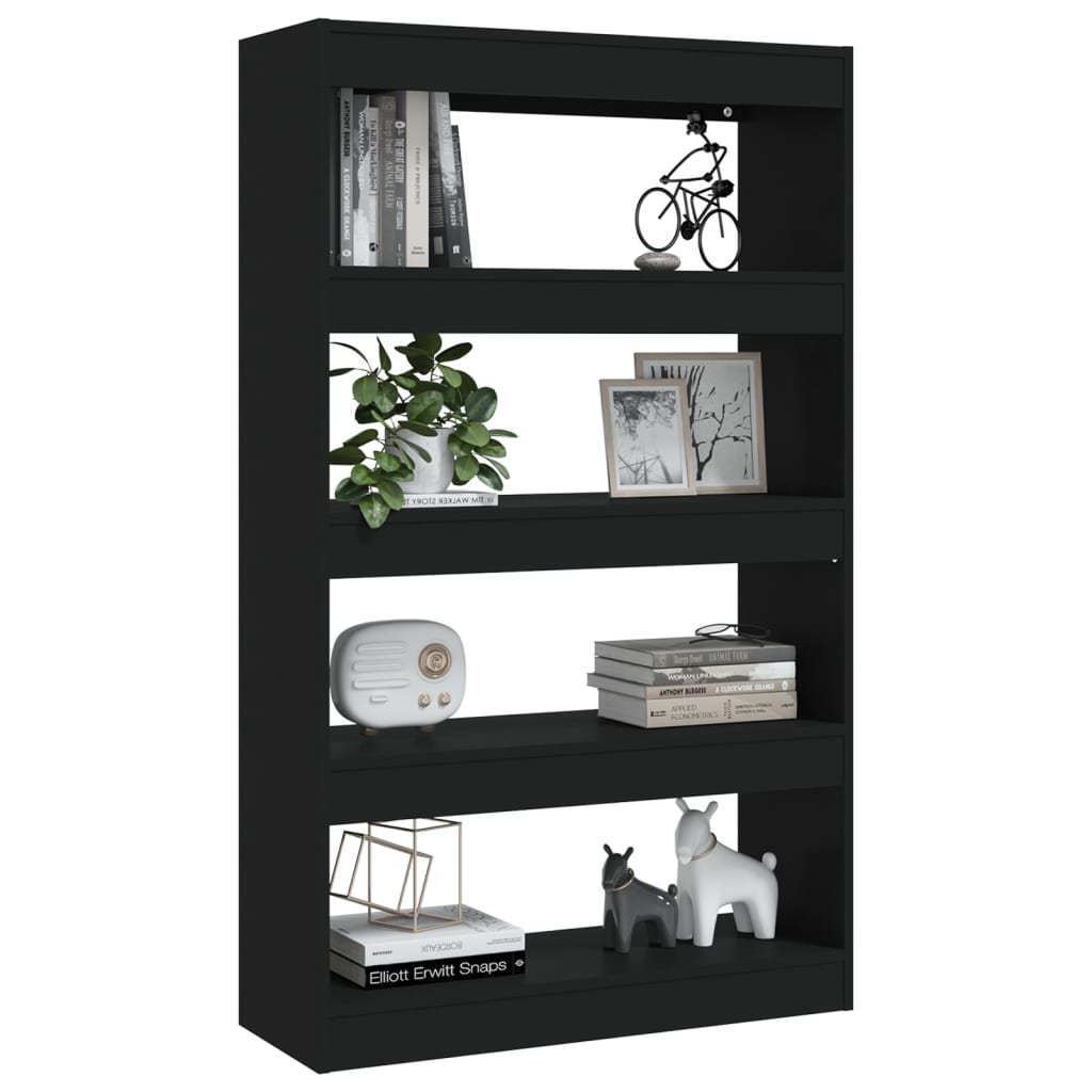 vidaXL Bibliotecă/Separator cameră, negru, 80x30x135 cm, PAL vidaXL Bibliotecă/Separator cameră, negru, 80x30x135 cm, PAL
