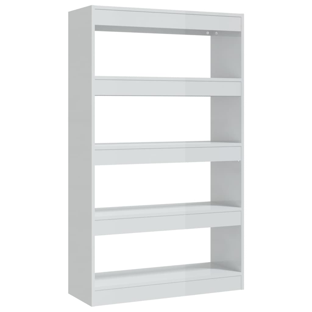 vidaXL Bibliotecă/Separator cameră, alb extralucios, 80x30x135 cm PAL
