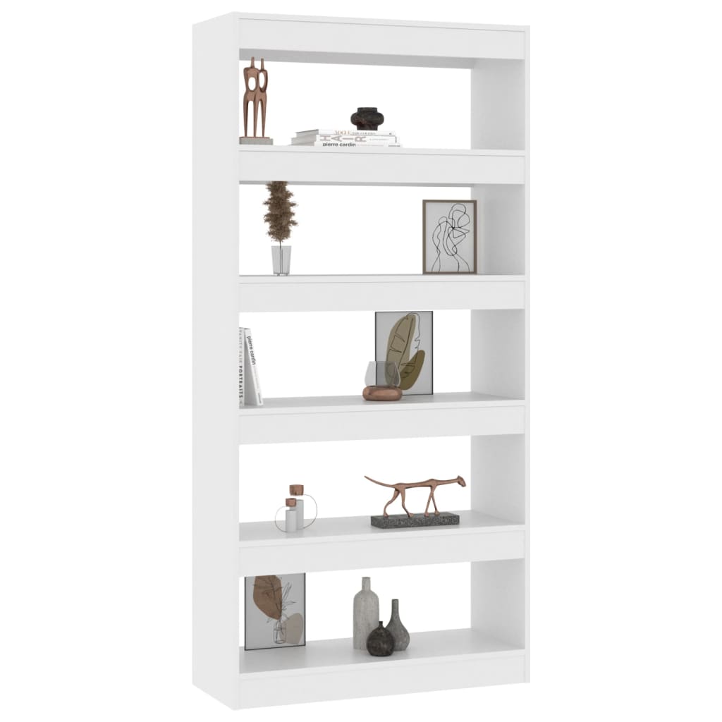 vidaXL Bibliotecă/Separator cameră, alb, 80x30x166 cm, PAL