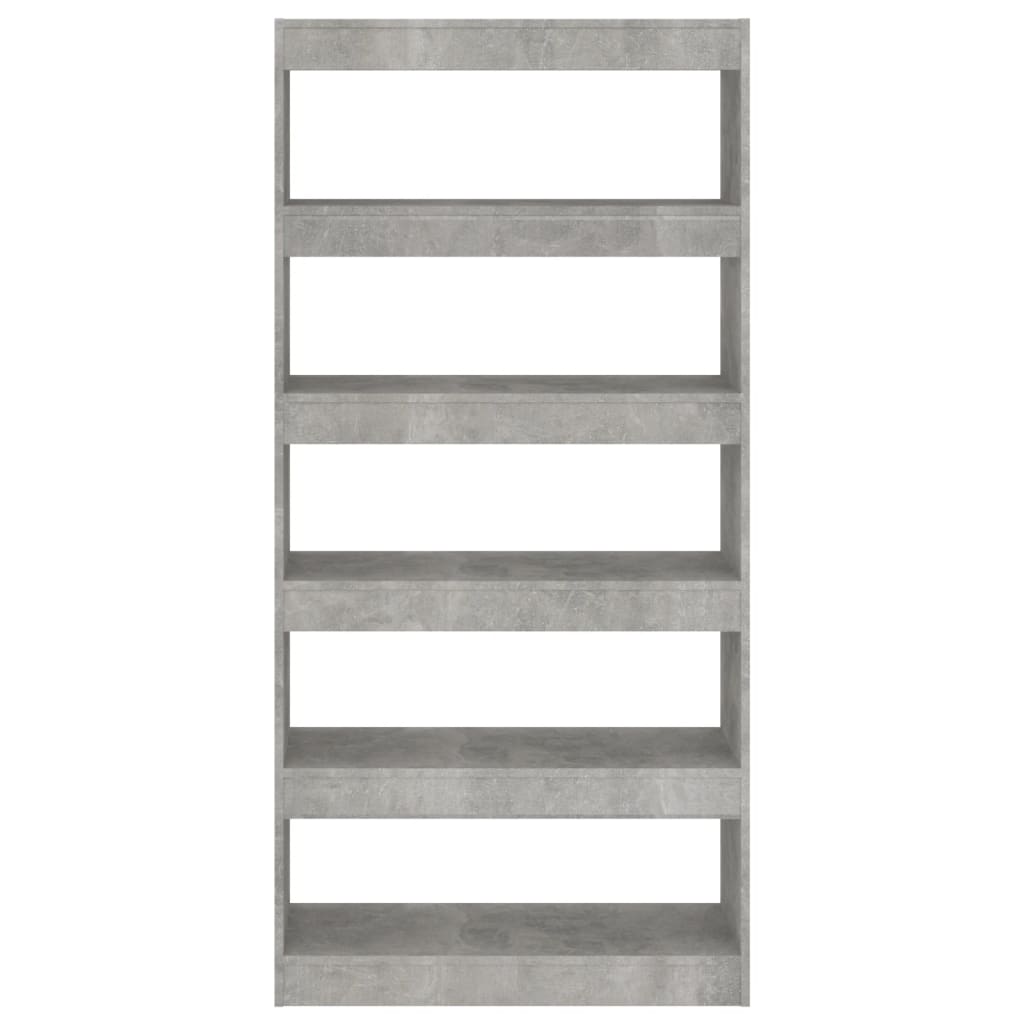 vidaXL Bibliotecă/Separator cameră, gri beton, 80x30x166 cm, PAL