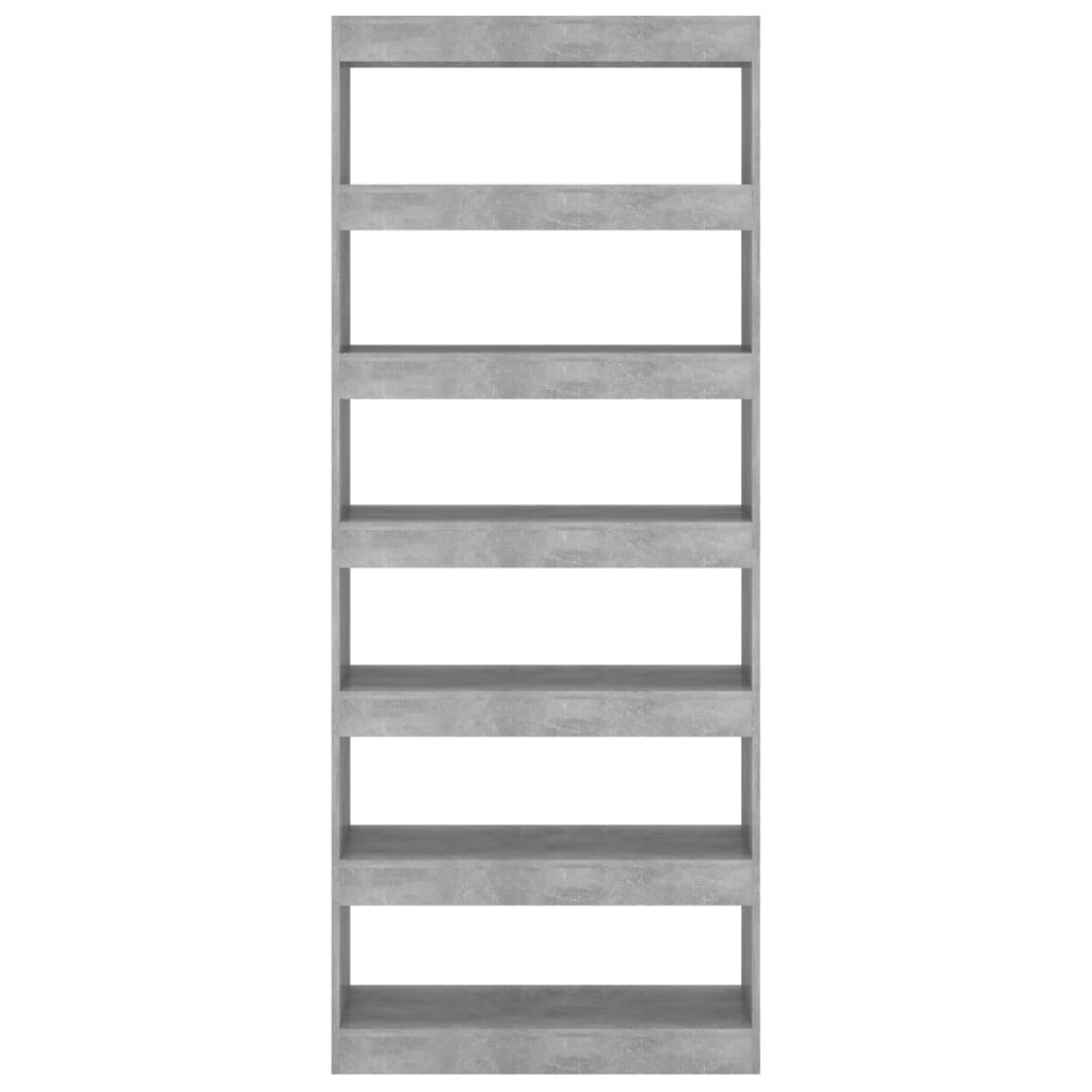vidaXL Bibliotecă/Separator cameră, gri beton, 80x30x198 cm, PAL vidaXL Bibliotecă/Separator cameră, gri beton, 80x30x198 cm, PAL