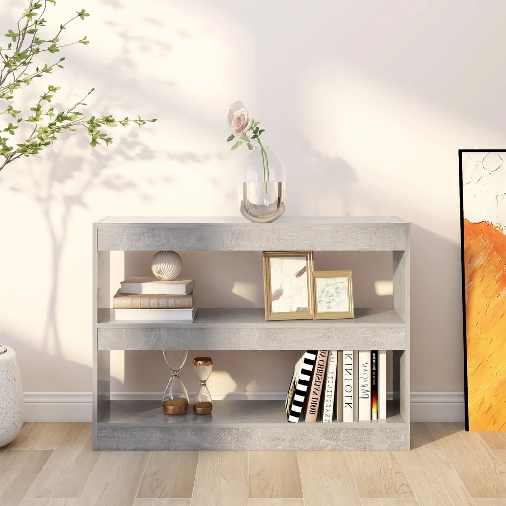 vidaXL Bibliotecă/Separator cameră, gri beton, 100x30x72 cm