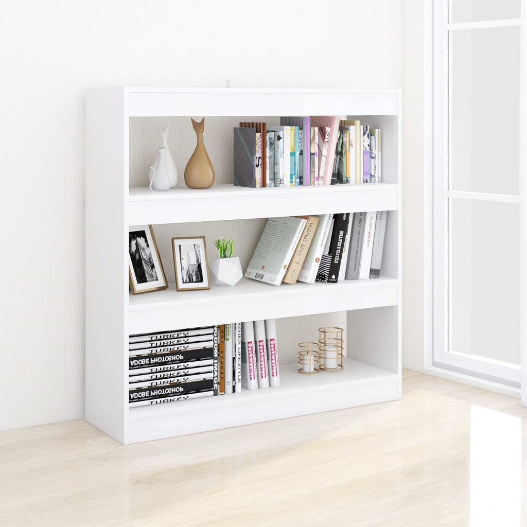 vidaXL Bibliotecă/Separator cameră, alb, 100x30x103 cm