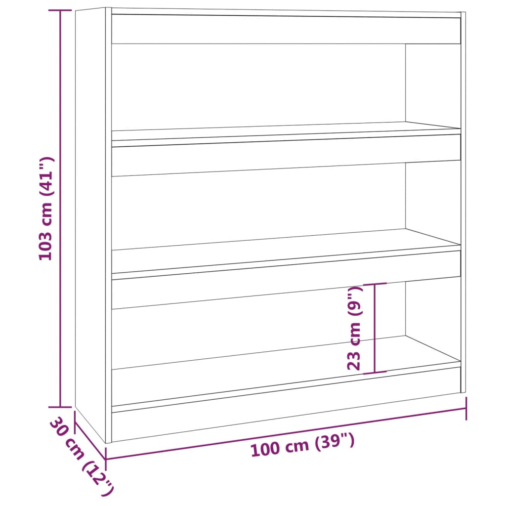 vidaXL Bibliotecă/Separator cameră, alb, 100x30x103 cm