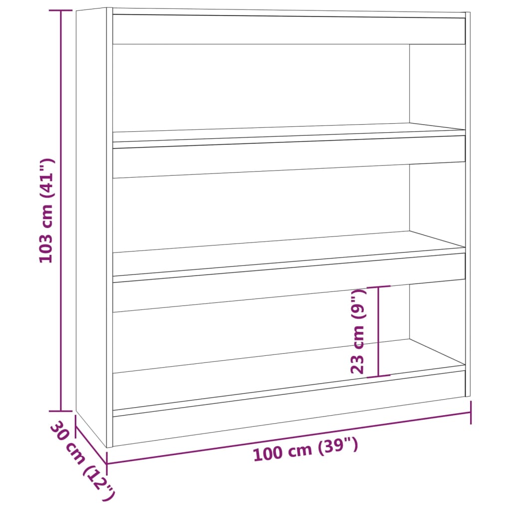 vidaXL Bibliotecă/Separator cameră, stejar sonoma, 100x30x103 cm vidaXL Bibliotecă/Separator cameră, stejar sonoma, 100x30x103 cm