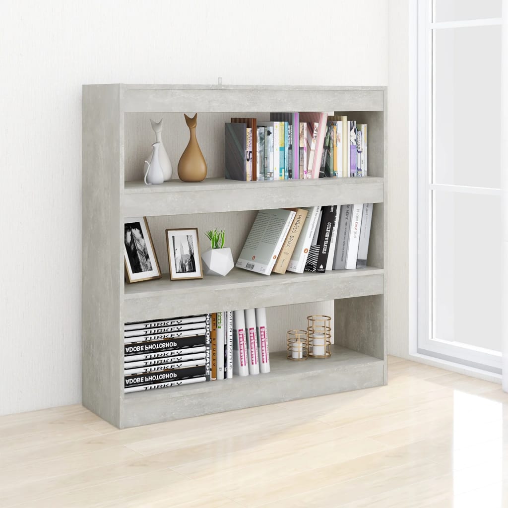 vidaXL Bibliotecă/Separator cameră, gri beton, 100x30x103 cm vidaXL Bibliotecă/Separator cameră, gri beton, 100x30x103 cm