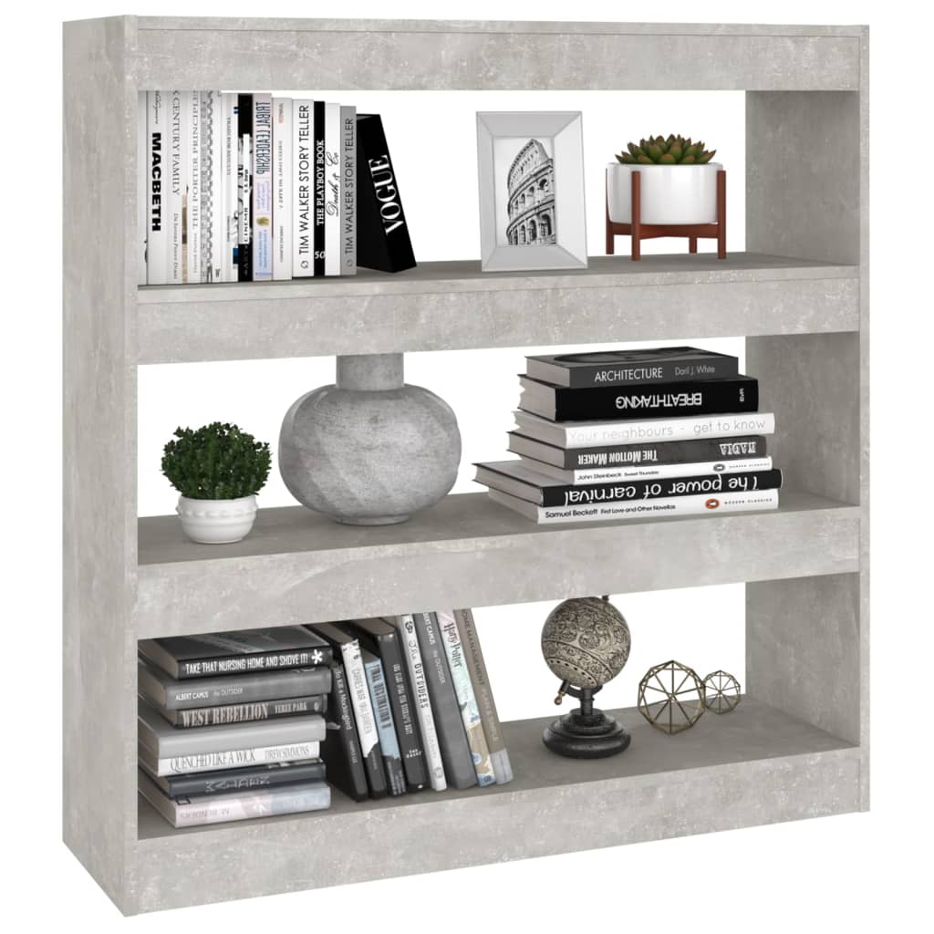 vidaXL Bibliotecă/Separator cameră, gri beton, 100x30x103 cm vidaXL Bibliotecă/Separator cameră, gri beton, 100x30x103 cm