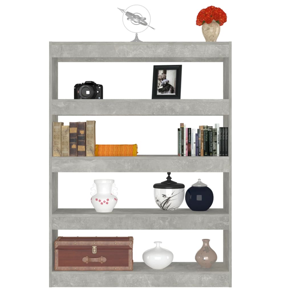 vidaXL Bibliotecă/Separator cameră, gri beton, 100x30x135 cm