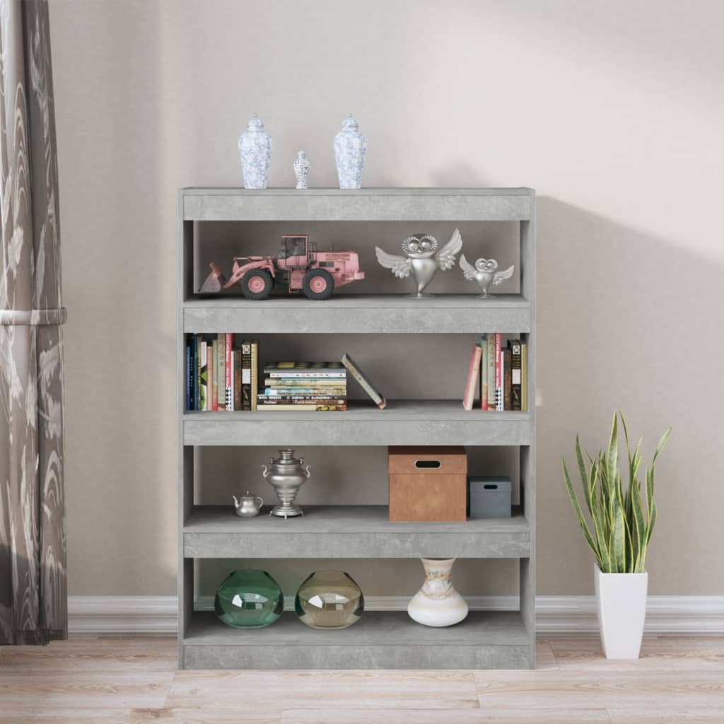 vidaXL Bibliotecă/Separator cameră, gri beton, 100x30x135 cm