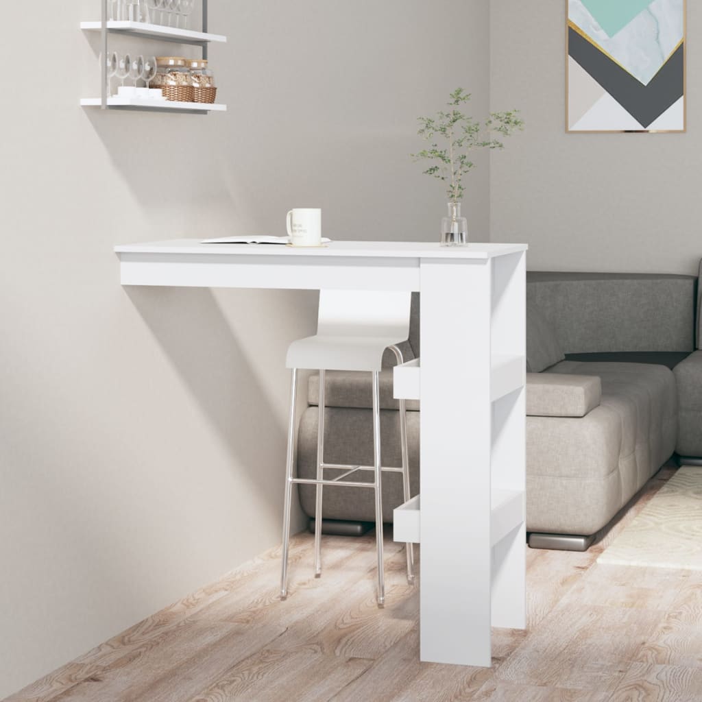 vidaXL Masă bar de perete, alb, 102x45x103,5 cm, lemn compozit vidaXL Masă bar de perete, alb, 102x45x103,5 cm, lemn compozit