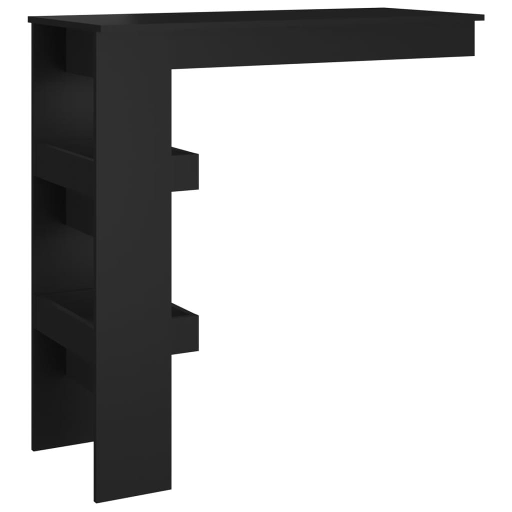 vidaXL Masă bar de perete, negru, 102x45x103,5 cm, lemn compozit