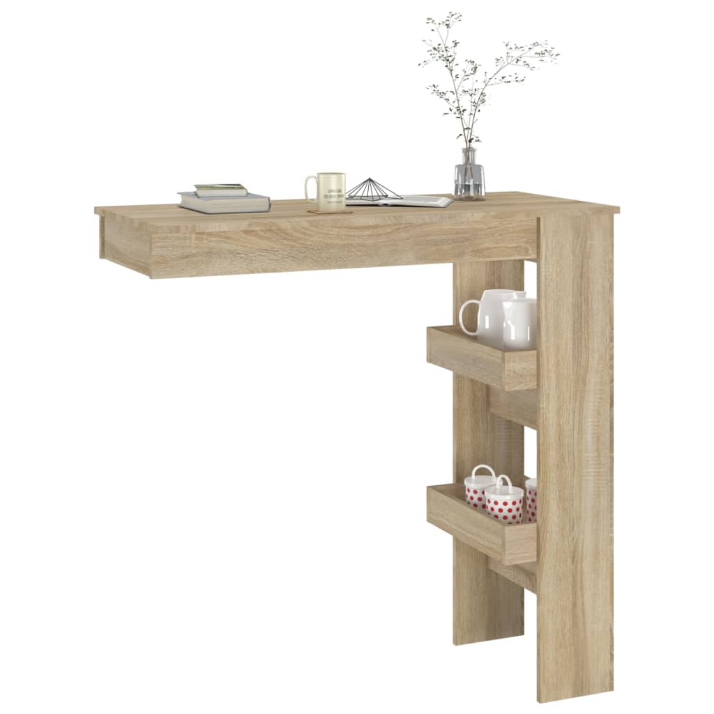 vidaXL Masă bar de perete stejar sonoma 102x45x103,5 cm lemn compozit