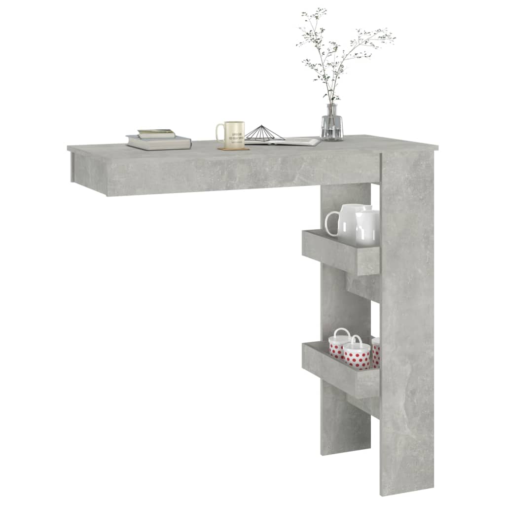 vidaXL Masă bar de perete gri beton 102x45x103,5 cm lemn compozit vidaXL Masă bar de perete gri beton 102x45x103,5 cm lemn compozit