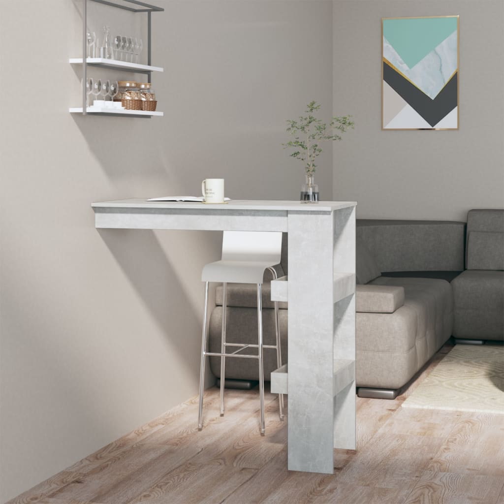 vidaXL Masă bar de perete gri beton 102x45x103,5 cm lemn compozit vidaXL Masă bar de perete gri beton 102x45x103,5 cm lemn compozit