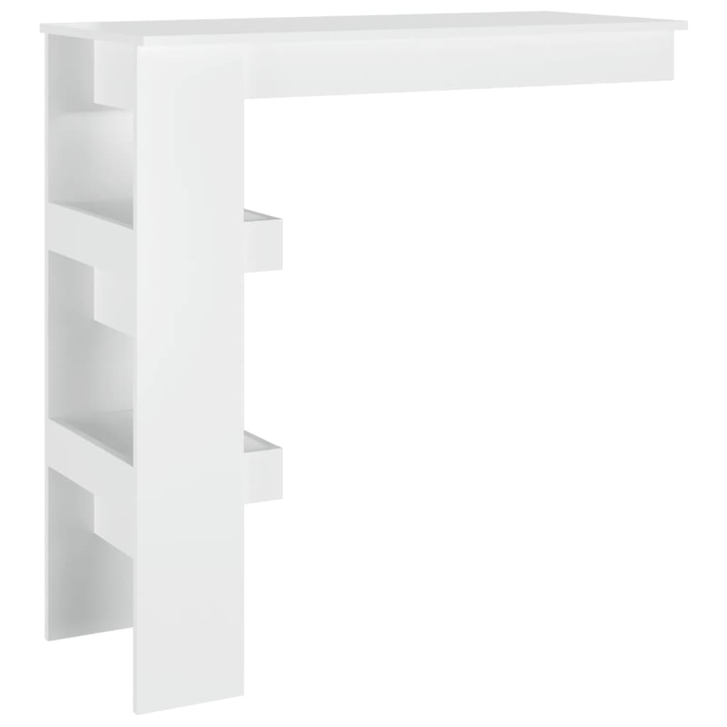 vidaXL Masă bar de perete alb extralucios 102x45x103,5cm lemn compozit vidaXL Masă bar de perete alb extralucios 102x45x103,5cm lemn compozit