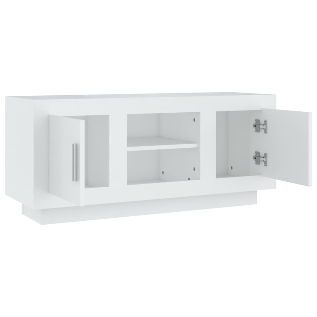 vidaXL Comodă TV, alb, 102x35x45 cm, lemn prelucrat