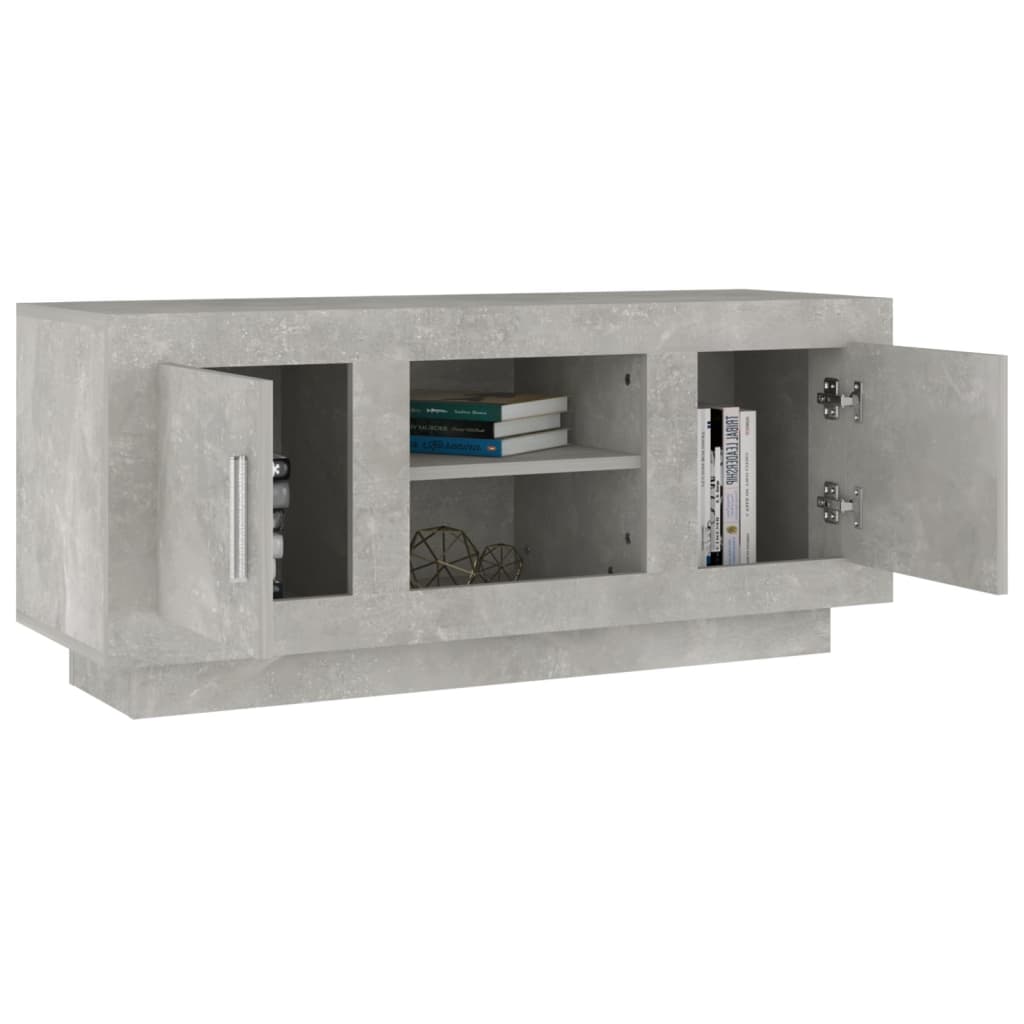vidaXL Comodă TV, gri beton, 102x35x45 cm, lemn prelucrat vidaXL Comodă TV, gri beton, 102x35x45 cm, lemn prelucrat