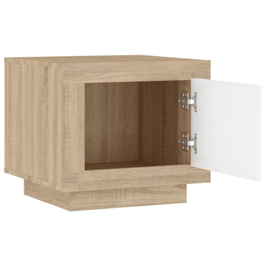 vidaXL Măsuță de cafea alb și stejar sonoma 51x50x45 cm lemn prelucrat vidaXL Măsuță de cafea alb și stejar sonoma 51x50x45 cm lemn prelucrat
