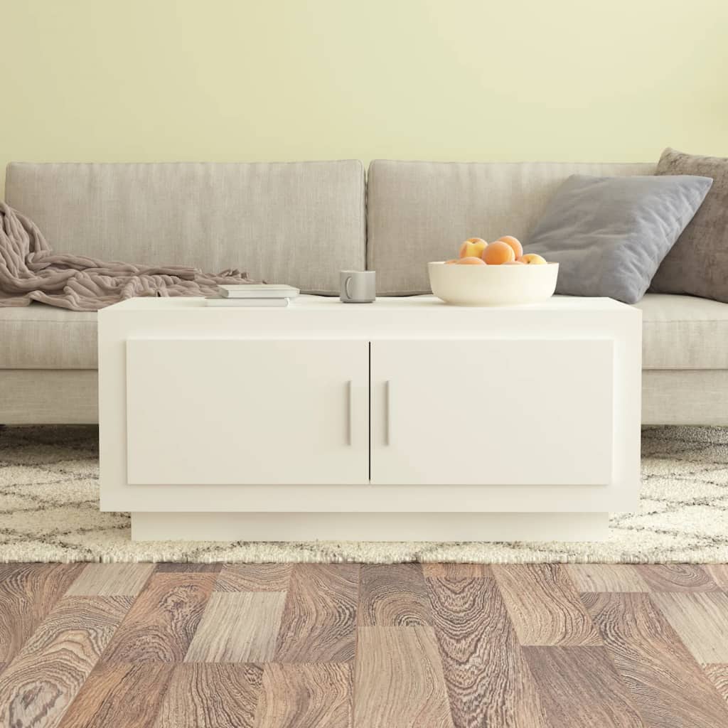 vidaXL Măsuță de cafea, alb, 102x50x45 cm, lemn prelucrat