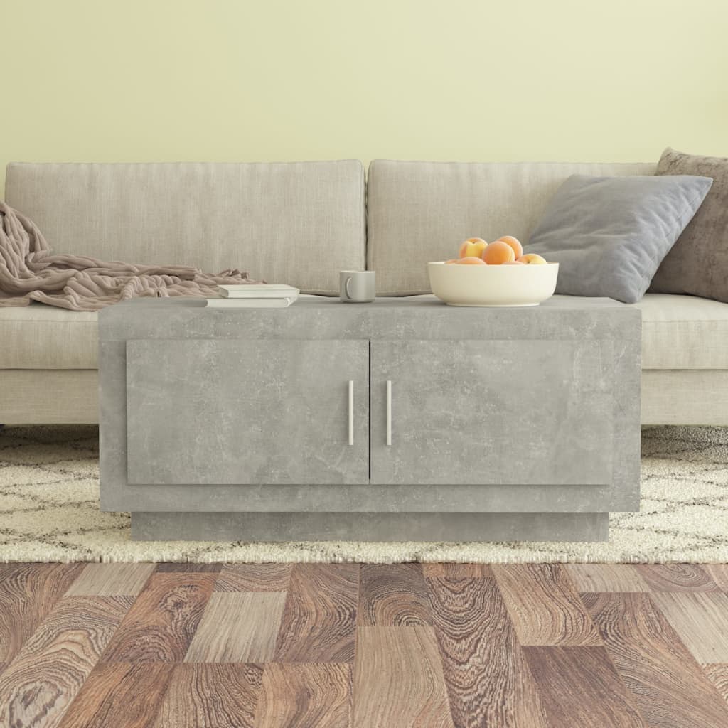 vidaXL Măsuță de cafea, gri beton, 102x50x45 cm, lemn prelucrat