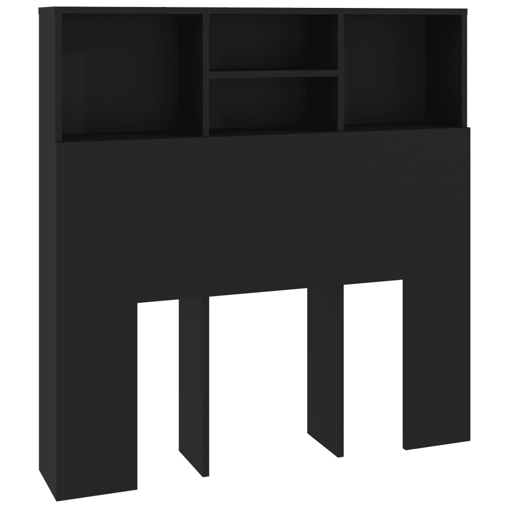 vidaXL Tăblie de pat cu dulap, negru, 100x19x103,5 cm vidaXL Tăblie de pat cu dulap, negru, 100x19x103,5 cm