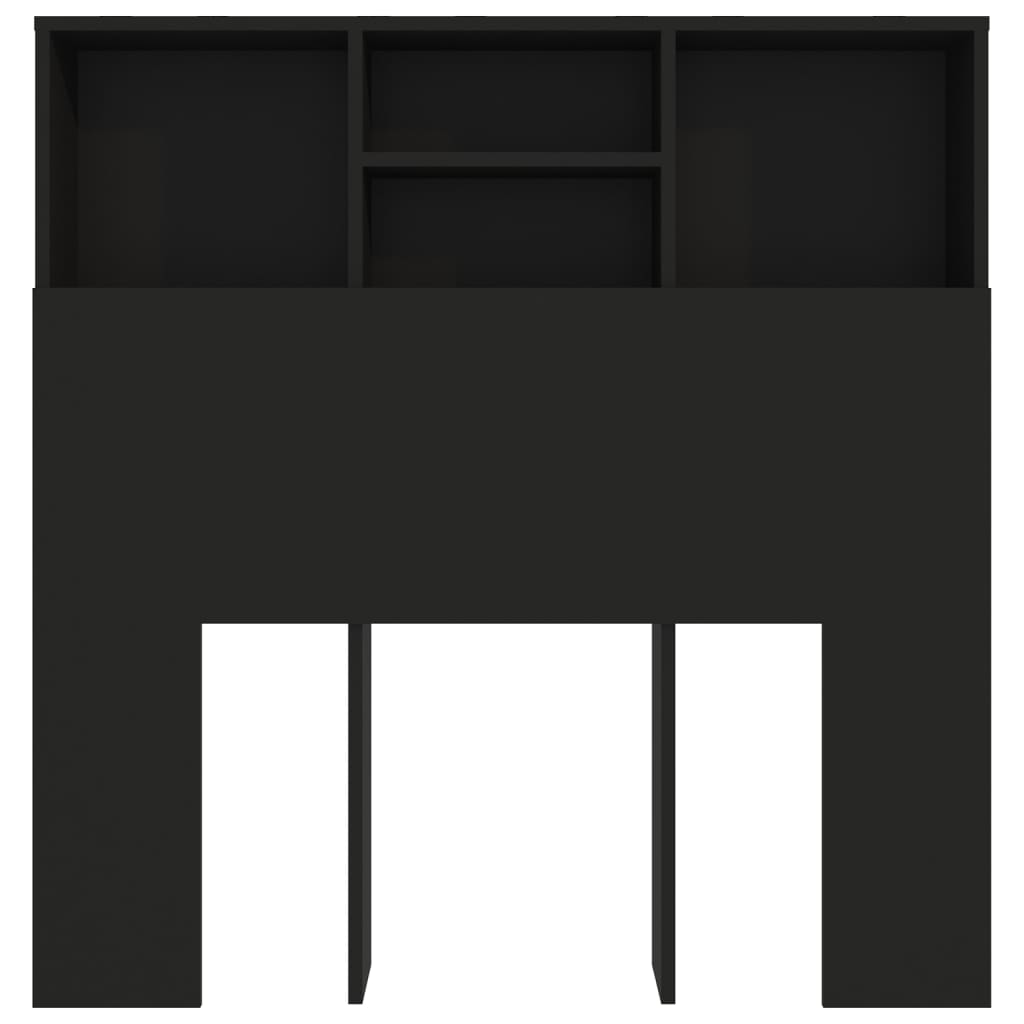 vidaXL Tăblie de pat cu dulap, negru, 100x19x103,5 cm vidaXL Tăblie de pat cu dulap, negru, 100x19x103,5 cm