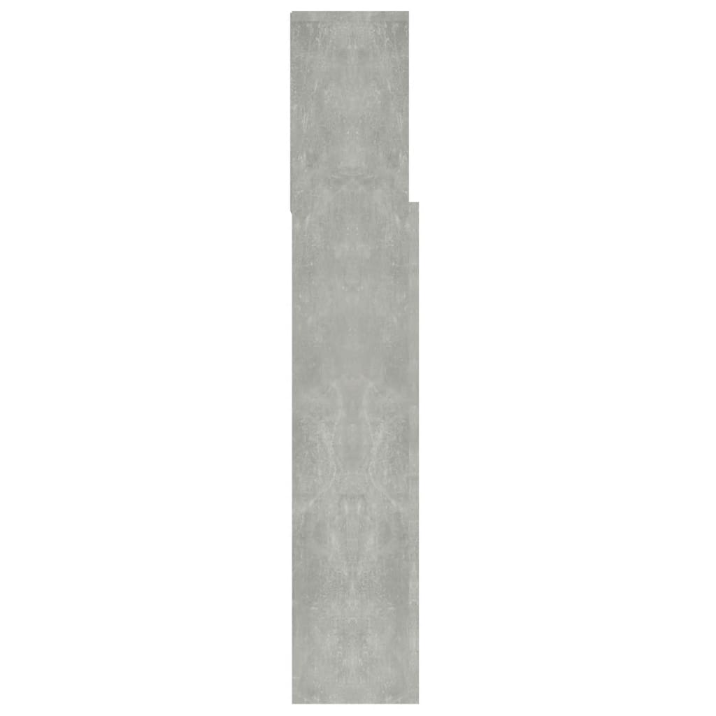 vidaXL Tăblie de pat cu dulap, gri beton, 100x19x103,5 cm