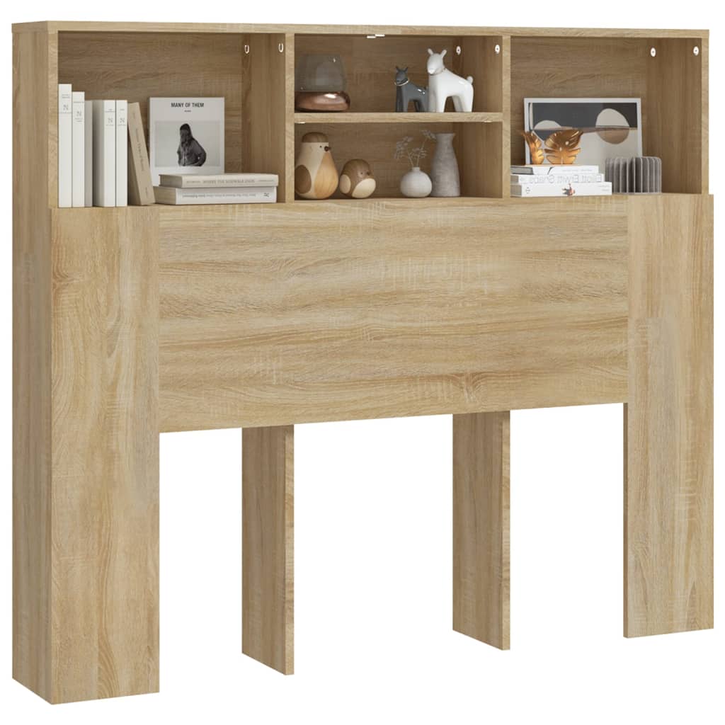vidaXL Tăblie de pat cu dulap, stejar sonoma, 120x19x103,5 cm vidaXL Tăblie de pat cu dulap, stejar sonoma, 120x19x103,5 cm