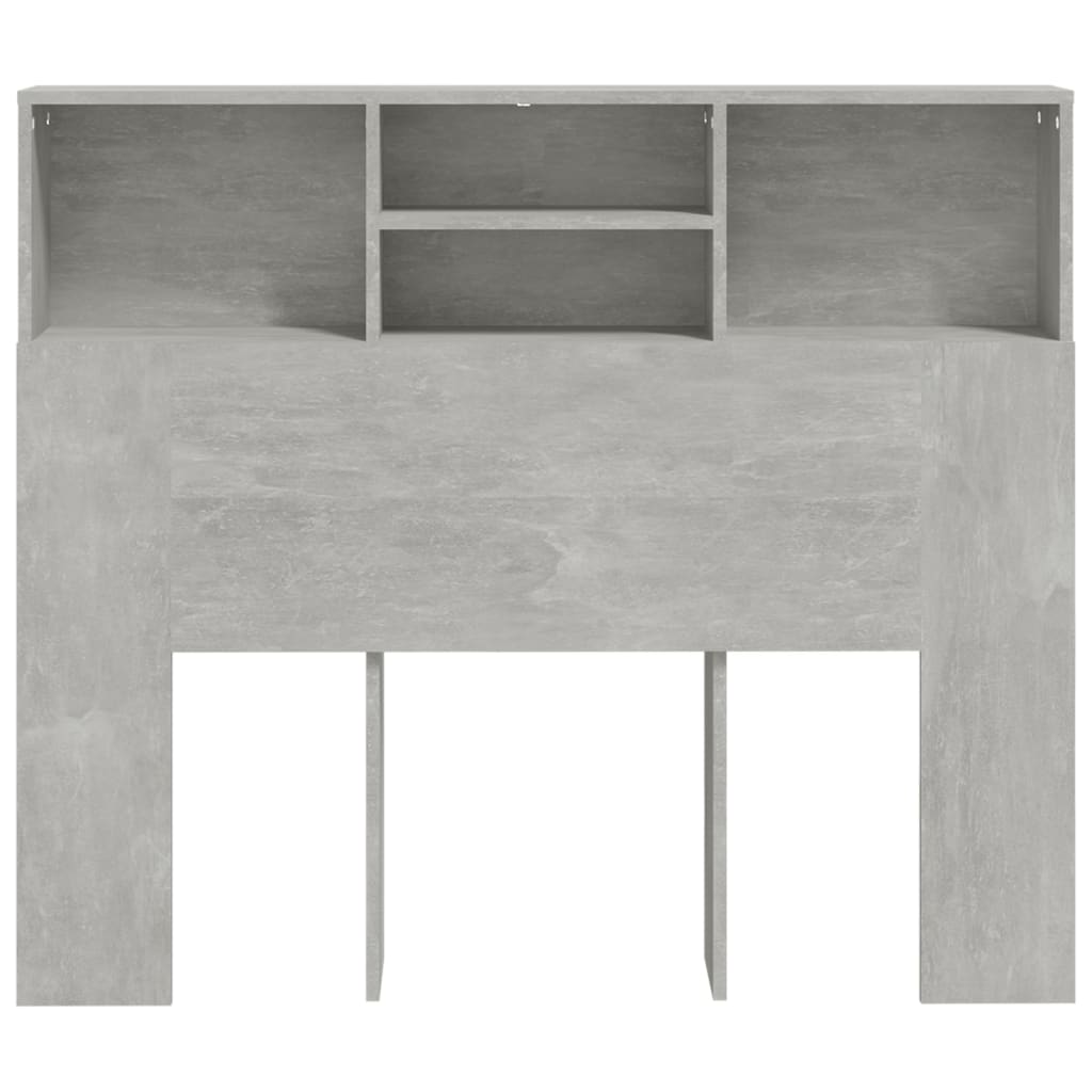 vidaXL Tăblie de pat cu dulap, gri beton, 120x19x103,5 cm vidaXL Tăblie de pat cu dulap, gri beton, 120x19x103,5 cm