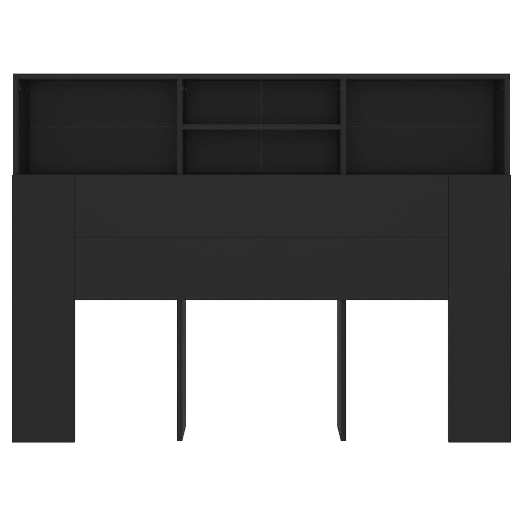 vidaXL Tăblie de pat cu dulap, negru, 140x19x103,5 cm vidaXL Tăblie de pat cu dulap, negru, 140x19x103,5 cm