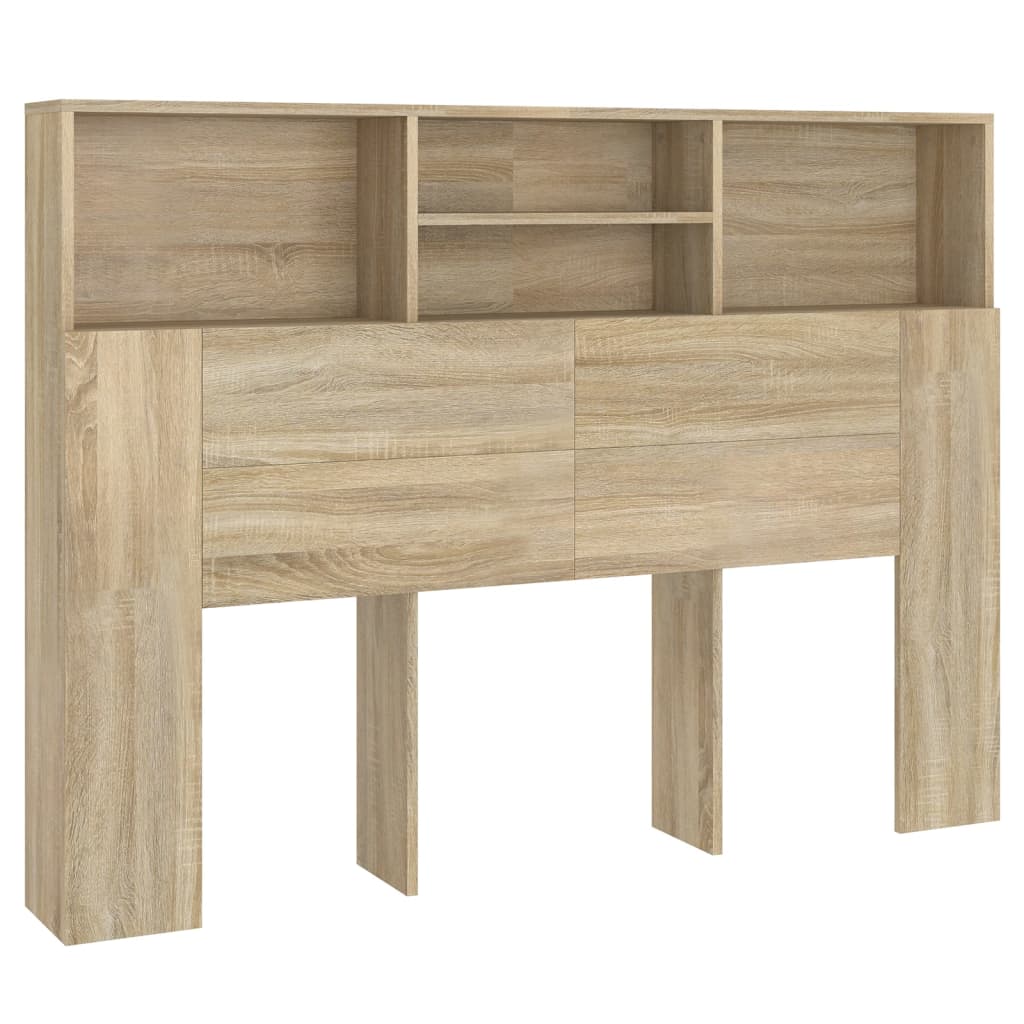 vidaXL Tăblie de pat cu dulap, stejar sonoma, 140x19x103,5 cm vidaXL Tăblie de pat cu dulap, stejar sonoma, 140x19x103,5 cm